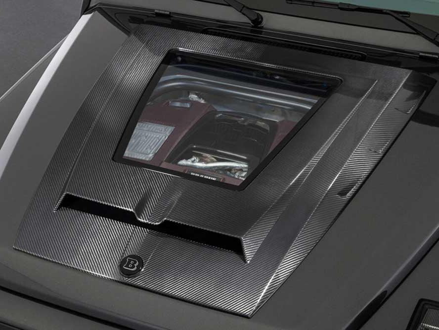 Brabus 900 Carbon Fiber Hood Cover + Hood Under Cover + Red Engine Cover for W463A G-Class